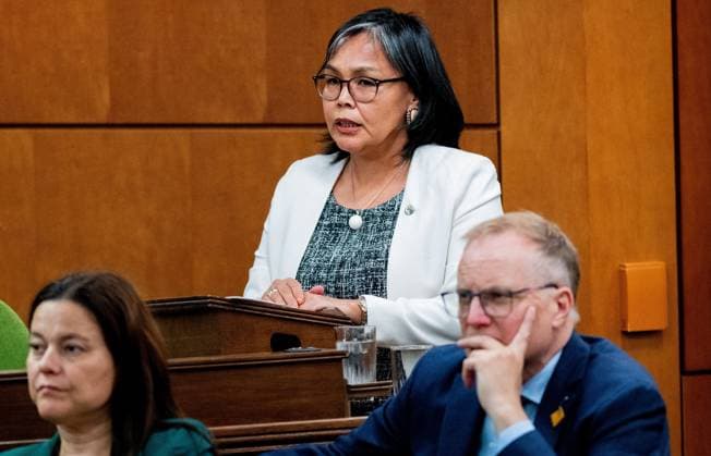 September 16, 2024, Ottawa, On, Canada: NDP MP Lori Idlout speaks during an emergency debate, which was called after six First Nations people died at the hands of police officers over the last two weeks, in the House of Commons on Parliament Hill in Ottawa, Monday, Sept. 16, 2024. Ottawa Canada  - ZUMAc35_ 20240916_zaf_c35_124 Copyright: xSpencerxColbyx