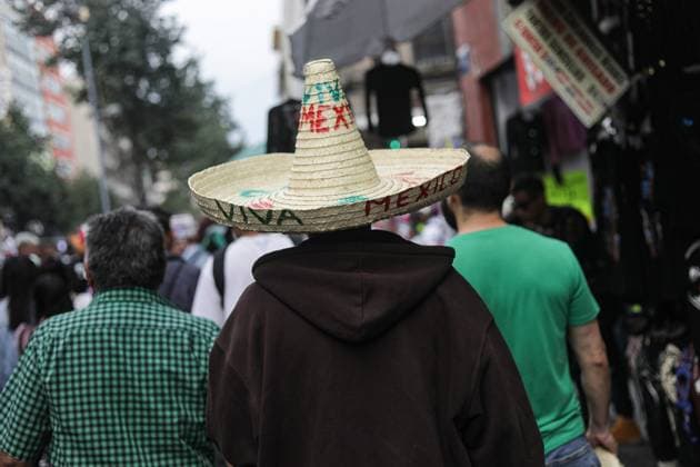 214th Commemoration of Mexico s Independence Day A person wearing a charro hat attending at Zocalo in the main square to celebrate the 214th Anniversary of Mexico s Independence Day. on September 15, 2024 in Mexico City, Mexico. Mexico City CDMX Mexico Copyright: xIanxRoblesx