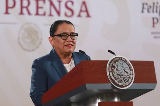 Rosa Icela RodroÂ­guez, head of the Secretary of Security speaking during Lopez Obrador briefing conference at National Palace. on September 17, 2024 in Mexico City, Mexico. Mexico City Mexico - ZUMAe321 20240917_zia_e321_002 Copyright: xCarlosxSantiagox