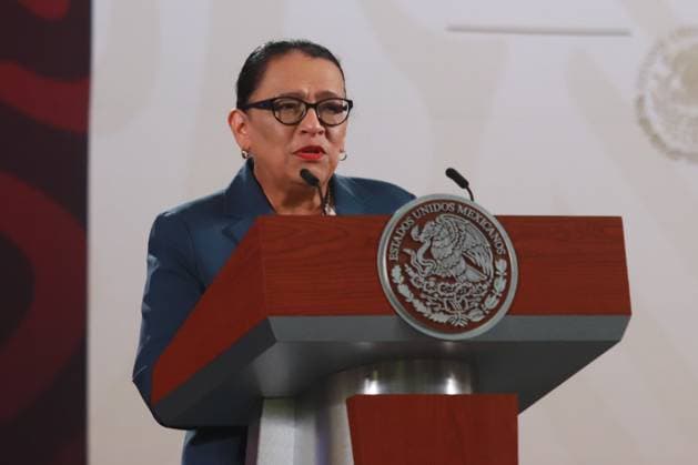 Rosa Icela RodroÂ­guez, head of the Secretary of Security speaking during Lopez Obrador briefing conference at National Palace. on September 17, 2024 in Mexico City, Mexico. Mexico City Mexico - ZUMAe321 20240917_zia_e321_004 Copyright: xCarlosxSantiagox