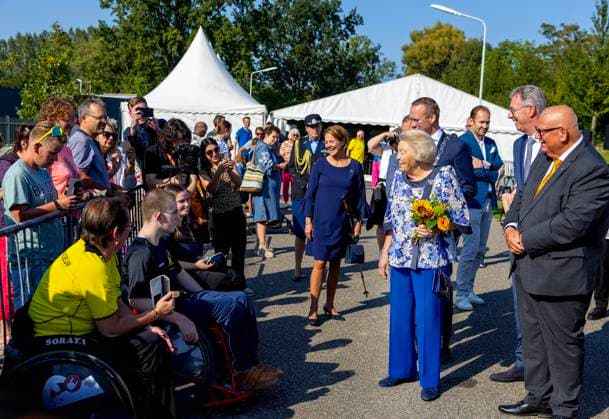 21-09-2024 Goes Princess Beatrix visited football club SSV 65 in Goes, for the national campaign day of the Zwaluwen Youth Action. This campaign day is in collaboration with Sportclub Grenzeloos Bewegen, founded for and by the physically disabled. Â  Copyright: xPPEx