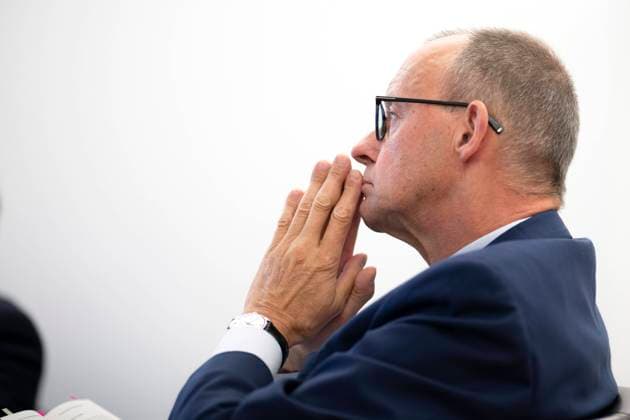 Friedrich Merz DEU, Deutschland, Germany, Berlin, 19.09.2024 Friedrich Merz , Vorsitzender der CDU und Kanzlerkandidat der Union CDU CSU , bei der Buchvorstellung vom Buch von Andreas Roedder Der verlorene Frieden vom Beck Verlag im Haus des Familienunternehmens am 19.09.24 in Berlin Deutschland Rödder en: Friedrich Merz , chairman of the CDU and candidate for chancellor of the Union CDU CSU , at the book launch of Andreas Roedders book The Lost Peace by publisher Beck Verlag in the house of the family business on September 19th, 24 in Berlin Germany Rödder *** Friedrich Merz DEU, Deutschland, Germany, Berlin, 19 09 2024 Friedrich Merz , chairman of the CDU and candidate for chancellor of the Union CDU CSU , at the book launch of Andre
