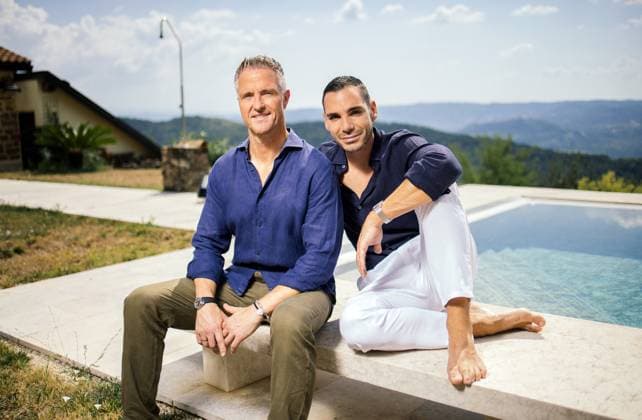 Oprtalj, 210824. Ralph Schumacher, former Formula 1 driver, grape harvest and winery. In the photo: Ralf Schumacher and his partner Etienne Bousquet-Cassagne. Photo: Vedran Peteh CROPIX Copyright: xxVedranxPetehx schumacher_oprtalj44-210824