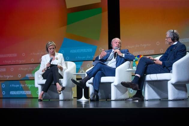 September 23, 2024, Nova York, Ny, USA: Brazilian President Luiz InoÂ¡cio Lula da Silva during the annual Goalkeepers Awards ceremony, organized by the Bill and Melinda Gates Foundation in New York, United States, on Monday, 23. Nova York USA - ZUMAc233 20240923_zsp_c233_001 Copyright: xVanessaxCarvalhox