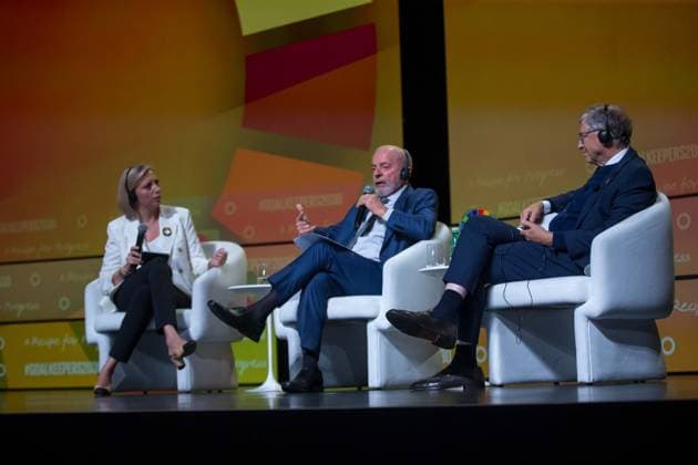 September 23, 2024, Nova York, Ny, USA: Brazilian President Luiz InoÂ¡cio Lula da Silva during the annual Goalkeepers Awards ceremony, organized by the Bill and Melinda Gates Foundation in New York, United States, on Monday, 23. Nova York USA - ZUMAc233 20240923_zsp_c233_007 Copyright: xVanessaxCarvalhox