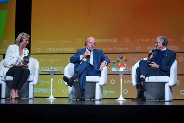 September 23, 2024, Nova York, Ny, USA: Brazilian President Luiz InoÂ¡cio Lula da Silva during the annual Goalkeepers Awards ceremony, organized by the Bill and Melinda Gates Foundation in New York, United States, on Monday, 23. Nova York USA - ZUMAc233 20240923_zsp_c233_014 Copyright: xVanessaxCarvalhox