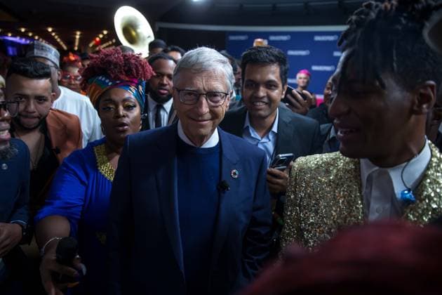 September 23, 2024, Nova York, Ny, USA: BILL GATES with singer JON BATISTE (R) during the annual Goalkeepers initiative awards ceremony, organized by the Bill and Melinda Gates Foundation in New York. New York USA - ZUMAc233 20240923_zsp_c233_022 Copyright: xVanessaxCarvalhox