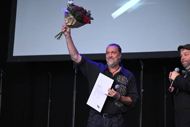 NORRKÖPING, SWEDEN 20240924 Ace of Base elected to Swedish music hall of fame Jonas Berggren receives flowers and diploma NORRKÖPING SWEDEN x10070x  Copyright: xJessicaxGow TTx SWEDISH MUSIC HALL OF FAME VkN4hukzIOA