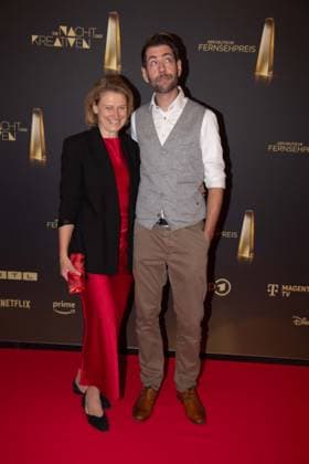Claus von WAGNER, presenter, comedian, and Jutta SCHMITT THIEL, red carpet, red carpet show, arrival, arrival, German Television Award ceremony, The Night of the Creatives The German Television Award 2024, German Television Award 2024 in Cologne, on 24 09 2024