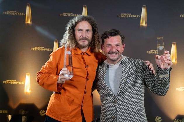 v l Bode BRODMUELLER and Adriano CIARRETTINO, Award Winner Best Entertainment Equipment German Television Award Ceremony, The Night of the Creatives The German Television Award 2024, German Television Award 2024 in Cologne, on 24 09 2024