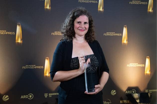 Katja BENRATH Award Winner Best Director Fiction together with Mia Maariel Meyer, German Television Award Ceremony, The Night of the Creatives The German Television Award 2024, German Television Award 2024 in Cologne, on 24 09 2024