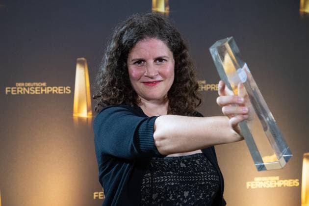 Katja BENRATH Award Winner Best Director Fiction together with Mia Maariel Meyer, German Television Award Ceremony, The Night of the Creatives The German Television Award 2024, German Television Award 2024 in Cologne, on 24 09 2024