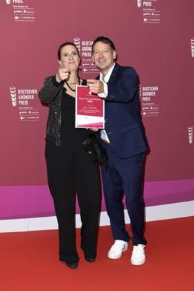 Presentation of the German Founder Award at the ZDF Hauptstadtstudio Dr Diana Knodel and Frederik Dietz Finalists fobizz GmbH at the presentation of the German Founder Award at the ZDF Hauptstadtstudio in Berlin Copyright: xEventpressxTimmx