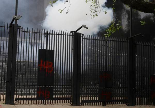 Mothers And Fathers Of The 43 Ayotzinapa Students March 10 Years After Their Disappearance The 43 missing students from Ayotzinapa throw firecrackers at the Senate of the Republic in Mexico City, Mexico, on September 24, 2024, to demand justice and punishment for those responsible for the disappearance of their comrades almost 10 years after the events in Iguala, Guerrero state. Mexico City Mexico City Mexico  Copyright: xGerardoxVieyrax originalFilename: vieyra-notitle240924_np4OG.jpg