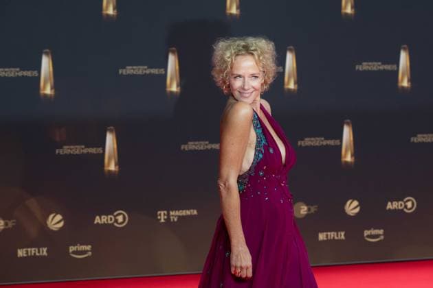 Katja RIEMANN, Actress, Red Carpet, Red Carpet Show, Arrival, Arrival, German Television Award Ceremony, German Television Award 2024, German Television Award 2024 at MMC Studios Cologne, on 25 09 2024