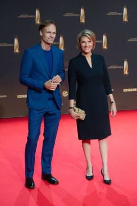 Wulf SCHMIESE, presenter, Marietta SLOMKA, presenter, red carpet, red carpet show, arrival, arrival, German Television Award ceremony, The German Television Award 2024, German Television Award 2024 at the MMC Studios Cologne, on 25 09 2024