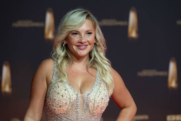 Evelyn BURDECKI, Presenter, Red Carpet, Red Carpet Show, Arrival, arrival, German Television Award Ceremony, The German Television Award 2024, German Television Award 2024 at the MMC Studios Cologne, on 25 09 2024