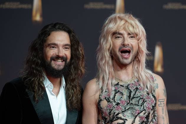 Tom and Bill KAULITZ, singer, musician, Tokio Hotel, red carpet, red carpet show, arrival, award ceremony of the German Television Award, The German Television Award 2024, German Television Award 2024 at the MMC Studios Cologne, on 25 09 2024