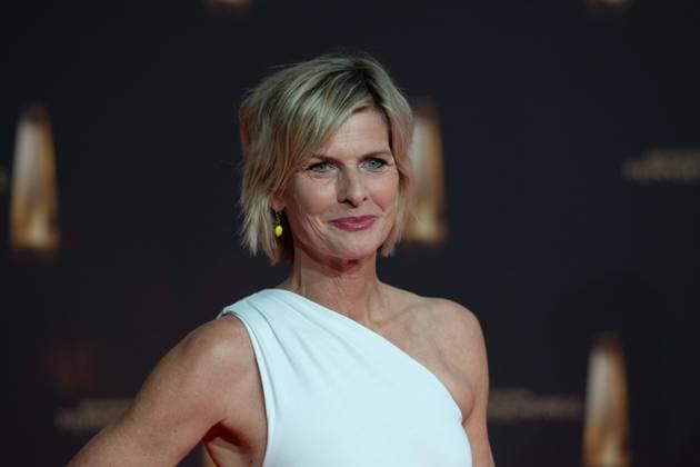 Barbara HAHLWEG, Presenter, Red Carpet, Red Carpet Show, Arrival, arrival, German Television Award Ceremony, The German Television Award 2024, German Television Award 2024 at the MMC Studios Cologne, on 25 09 2024
