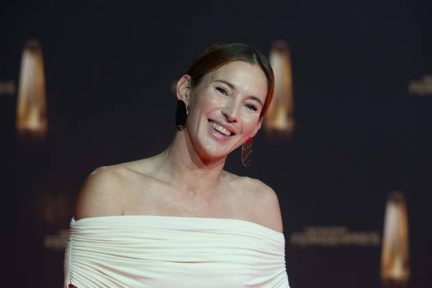 Jeannine MICHAELSEN, Presenter, Red Carpet, Red Carpet Show, Arrival, arrival, German Television Award Ceremony, The German Television Award 2024, German Television Award 2024 at the MMC Studios Cologne, on 25 09 2024