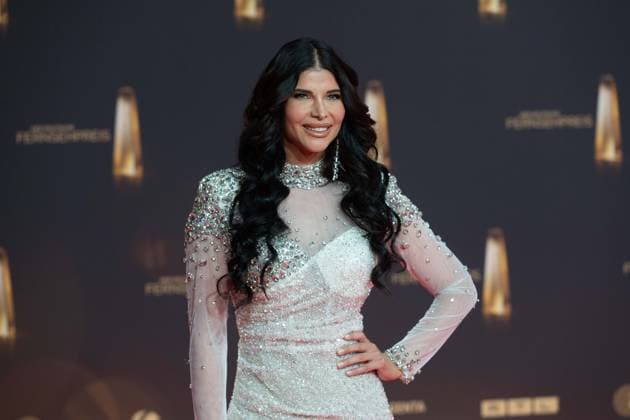 Micaela SCHAEFER, shepherd, model, red carpet, red carpet show, arrival, arrival, German Television Award ceremony, The German Television Award 2024, German Television Award 2024 at the MMC Studios Cologne, on 25 09 2024