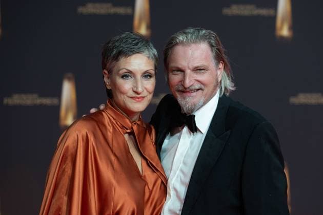 Stefan JUERGENS, Jürgens, actor, with wife Boriana Jürgens Rosenmüller, red carpet, red carpet show, arrival, arrival, German Television Award ceremony, The German Television Award 2024, German Television Award 2024 at the MMC Studios Cologne, on 25 09 2024