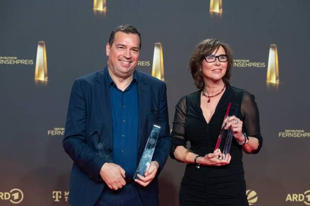 The team of MAISCHBERGER Preistraeger best information, Presentation of the German Television Award, The German Television Award 2024, German Television Award 2024 in the MMC Studios Cologne, on 25 09 2024