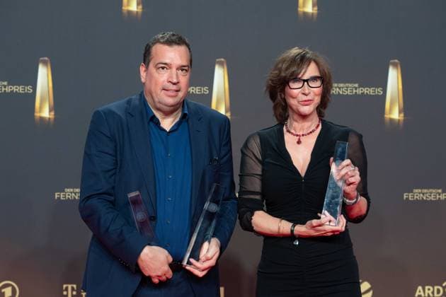 The team of MAISCHBERGER Preistraeger best information, Presentation of the German Television Award, The German Television Award 2024, German Television Award 2024 in the MMC Studios Cologne, on 25 09 2024