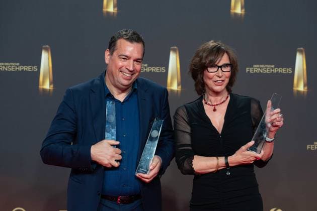 The team of MAISCHBERGER Preistraeger best information, Presentation of the German Television Award, The German Television Award 2024, German Television Award 2024 in the MMC Studios Cologne, on 25 09 2024