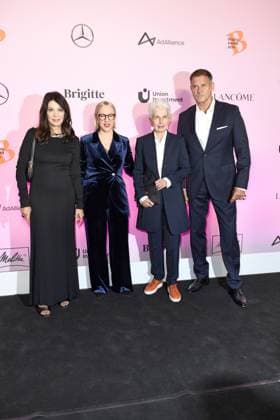BRIGITTE AWARD 2024 Iris Berben, Susanna Riethmüller Editor-in-Chief BRIGITTE , Dr. Marie Agnes Strack Zimmermann and Heiko Kiesow at the BRIGITTE AWARD 2024 in the Bertelsmann Representative Office in Berlin Copyright: xEventpressxBerndtx