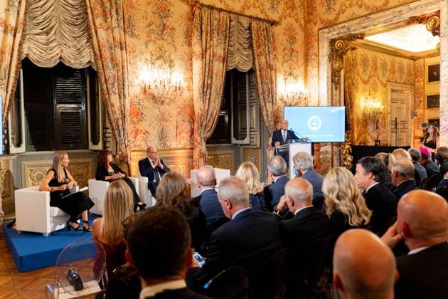 **NO WEB AND NEWSPAPERS ONLY FOR ITALY** International Magna Grecia Award to HSH Albert II of Monaco. In the photo:  Copyright: xRomax xipa-agency.netx xRomax IPA_Agency_IPA50087912