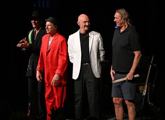 FORT LAUDERDALE, FL - SEPTEMBER 26: Steve Vai, Adrian Belew, Tony Levin and Danny Carey of Beat Perform during the music of 80s King Crimson Tour at The Parker on September 26, 2024 in Fort Lauderdale Florida. Copyright: xmpi04x