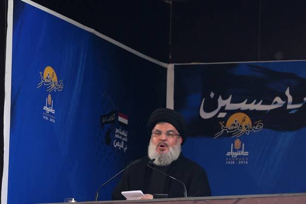 Israeli Military Says Hezbollah Leader Hassan Nasrallah Killed File photo - Hezbollah (or Hezbollah) leader Hassan Nasrallah delivers a speech to mark Ashura celebration in the southern suburb of Beirut, Lebanon, on October 12, 2016. The Israeli military claims that Hassan Nasrallah, secretary-general of Hezbollah, was killed in Friday’s airstrike in Beirut, Lebanon. Hezbollah has not yet commented. Photo by Balkis Press ABACAPRESS.COM Beirut Lebanon  Copyright: xBalkisxPress ABACAx