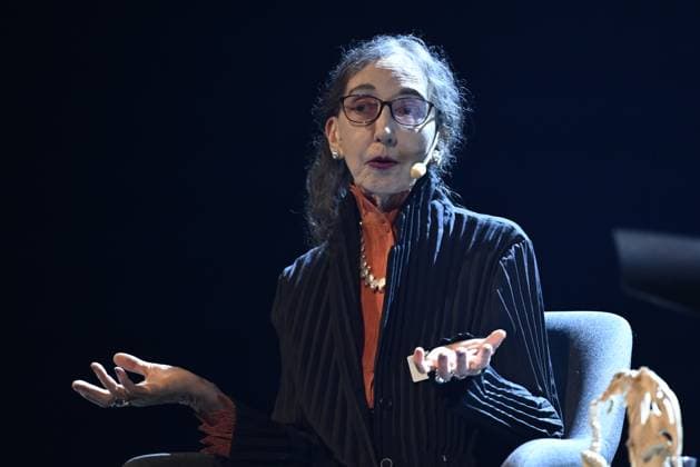 GOTHENBURG, SWEDEN 20240928 American author Joyce Carol Oates is awarded The Mermaid, the Book Fairs newly established literary prize during the Gothenburg Book Fair on Saturday GOTHENBURG, SWEDEN x10080x  Copyright: xFredrikxSandberg TTx BOKMÄSSAN 2024 JOYCE CAROL OATES SJjb0tg3cp8