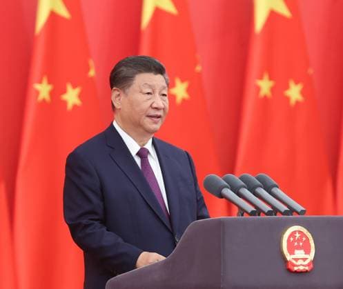 (240929) -- BEIJING, Sept. 29, 2024 -- Chinese President Xi Jinping, also general secretary of the Communist Party of China (CPC) Central Committee and chairman of the Central Military Commission, delivers a speech at a presentation ceremony for national medals and national honorary titles of the People s Republic of China at the Great Hall of the People in Beijing, capital of China, Sept. 29, 2024. Xi presented medals to recipients of national medals and honorary titles at the ceremony. ) CHINA-BEIJING-NATIONAL MEDALS AND HONORARY TITLES-PRESENTATION CEREMONY (CN) JuxPeng 