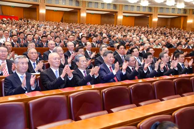 (240929) -- BEIJING, Sept. 29, 2024 -- A concert is held to celebrate the 75th founding anniversary of the People s Republic of China (PRC), in Beijing, capital of China, Sept. 29, 2024. Chinese President Xi Jinping, other Party and state leaders including Li Qiang, Zhao Leji, Wang Huning, Cai Qi, Ding Xuexiang, Li Xi and Han Zheng, as well as retired senior leaders were among the more than 3,000 people who attended the concert. ) CHINA-BEIJING-PRC-75TH FOUNDING ANNIVERSARY-CONCERT (CN) JuxPeng