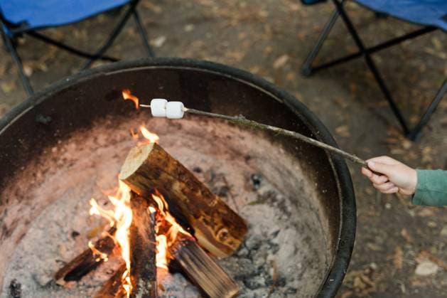 Roasting marshmallows over a campfire with a stick Redwood City, California, United States R_YRUF240904A-1510884-01 ,model released, Symbolfoto