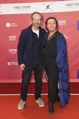 FIRST STEPS 2024 award ceremony Fabian Busch with Sunny Scheucher at the FIRST STEPS 2024 award ceremony at the Theater des Westens in Berlin Copyright: xEventpressxBerndtx