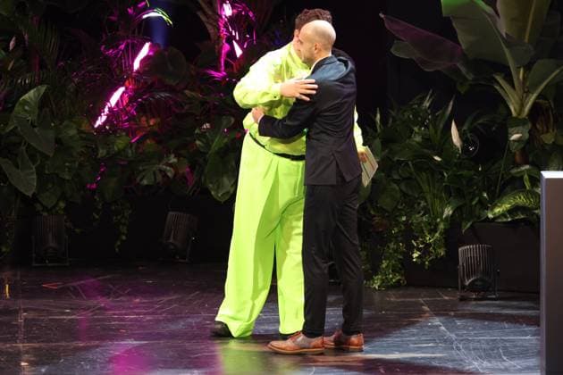 FIRST STEPS 2024 award ceremony Medium-length feature film Thomas Marciano ECHO and Daniel Zillmann Award ceremony on stage at the FIRST STEPS 2024 award ceremony on September 30 at the Theater des Westens 30 09 2024 Copyright: xEventpressx xFuhrx