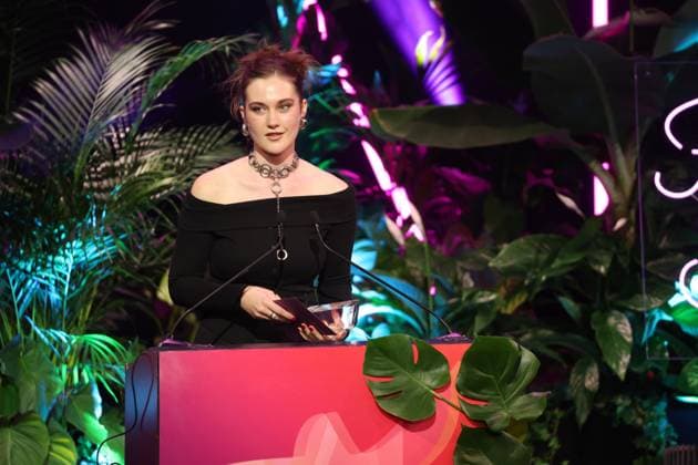Award ceremony FIRST STEPS 2024 short film Aulona Selmani AND THE WIND WEEPS Award ceremony on stage at the FIRST STEPS 2024 award ceremony on September 30 at the Theater des Westens 30 09 2024 Copyright: xEventpressx xFuhrx