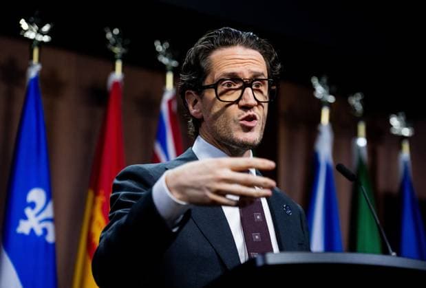 October 1, 2024, Ottawa, On, Canada: Quebec Minister of the Environment, the Fight Against Climate Change, Wildlife and Parks and Minister Responsible for the Laurentides Region, Benoit Charette, delivers remarks on Parliament Hill in Ottawa, on Tuesday, Oct. 1, 2024. Ottawa Canada  - ZUMAc35_ 20241001_zaf_c35_019 Copyright: xSpencerxColbyx