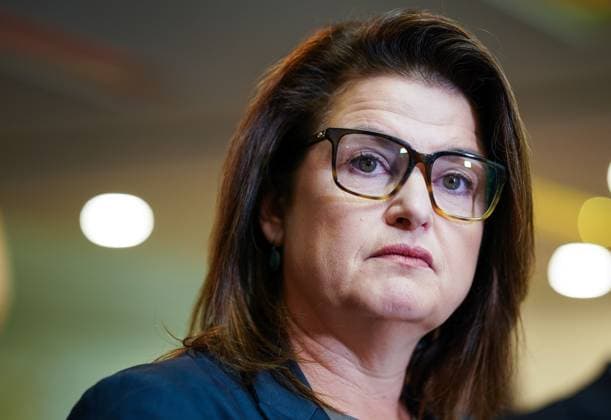October 1, 2024, Regina, Sk, Canada: Saskatchewan NDP Leader Carla Beck looks on while speaking to the media during a launch her partyöÄÃ s election campaign in Regina, Tuesday, Oct. 1, 2024. Regina Canada  - ZUMAc35_ 20241001_zaf_c35_061 Copyright: xHeywoodxYux