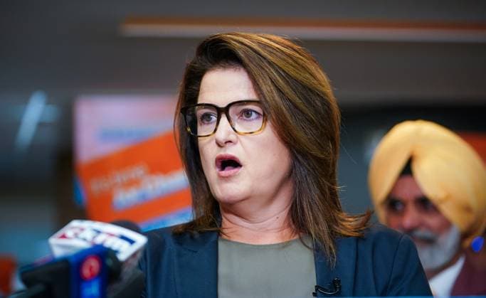 October 1, 2024, Regina, Sk, Canada: Saskatchewan NDP Leader Carla Beck speaks to the media to launch her partyöÄÃ s election campaign in Regina, Tuesday, Oct. 1, 2024. Regina Canada  - ZUMAc35_ 20241001_zaf_c35_064 Copyright: xHeywoodxYux