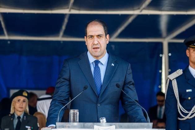 Cyprus : Independence Day Military Parade Deputy Minister of Defense of Greece, Ioannis Kefalogiannis, talks to the press after the parade in Nicosia, Cyprus, on October 1, 2024. A military parade takes place today to commemorate the 64th anniversary of the Independence Day of Cyprus. Nicosia Nicosia Cyprus  Copyright: xKostasxPikoulasx originalFilename: pikoulas-cyprusin241001_npO55.jpg