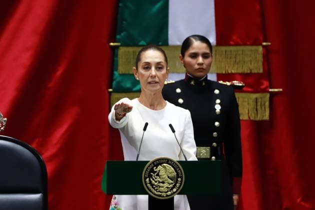 Mexico s incoming President Claudia Sheinbaum Pardo taking office as the new female President of Mexico during the inauguration ceremony at the Congress of the Union. on October 1, 2024 in Mexico City, Mexico. Mexico City Mexico - ZUMAe321 20241001_zia_e321_020 Copyright: xCarlosxSantiagox