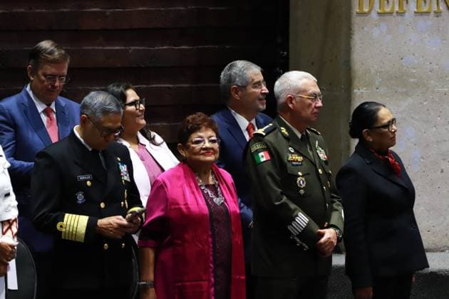 Marcelo Ebrard, Juan Ramon de la Fuente, Rosa Icela RodroÂ­guez, Ernestina Godoy during the Claudia Sheinbaum inauguration ceremony at the Congress of the Union. on October 1, 2024 in Mexico City, Mexico. Mexico City Mexico - ZUMAe321 20241001_zia_e321_042 Copyright: xCarlosxSantiagox