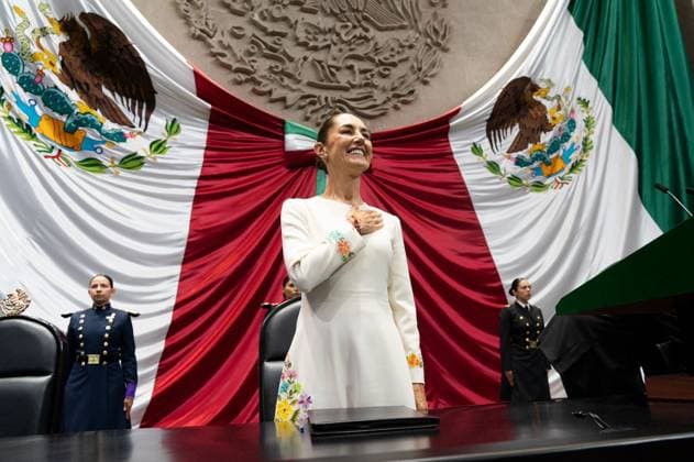 October 1, 2024, Mexico, Mexico, USA: Claudia Sheinbaum was sworn in as president of Mexico during a ceremony at the Congress of Mexico on Tuesday, October 1, 2024, in Mexico City. She makes history as the first female president of the country. PRESIDENCIA POOL PI Mexico USA - ZUMAp124 20241001_zaa_p124_029 Copyright: xPresidenciax