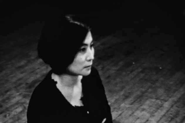 Solo exhibition Music of the Mind by Yoko Ono in Düsseldorf Film projected on the wall ent