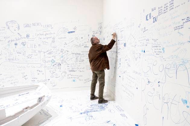 Solo exhibition Music of the Mind by Yoko Ono in Düsseldorf Add Colour Refugee Boat Add Colour Refugee Boat , a