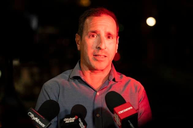 October 2, 2024, Toronto, On, Canada: Josh Matlow, city councillor for Ward 12 TorontoöÄiSt. Paul s speaks to the media at the scene where a police officer was shot, in Toronto, on Wednesday, Oct. 2, 2024. The officer was rushed to hospital with life-threatening injuries. Toronto Canada  - ZUMAc35_ 20241002_zaf_c35_123 Copyright: xArlynxMcadoreyx
